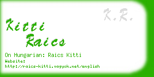 kitti raics business card